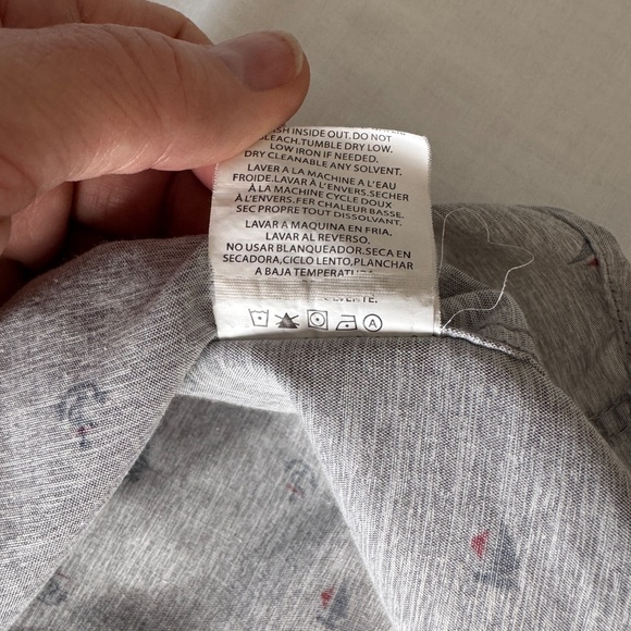 Molokai Surf Co Men's Allover Boat & Anchor Short Sleeve Button Shirt Gray Large - Picture 8 of 13